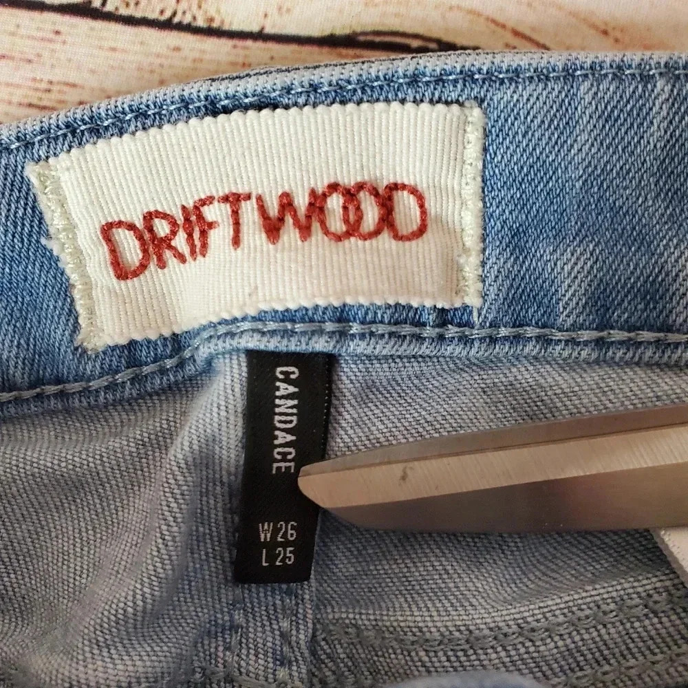 Driftwood Womens 26x25 Candace Cropped Raw Hem Denim Jeans - Picture 9 of 9